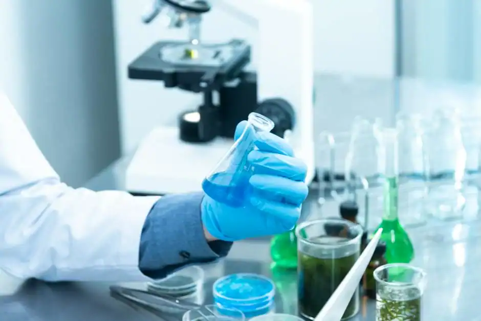 Laboratory technician preparing chemical solutions for skin treatments at Dr Refresh Med Spa, West H.
