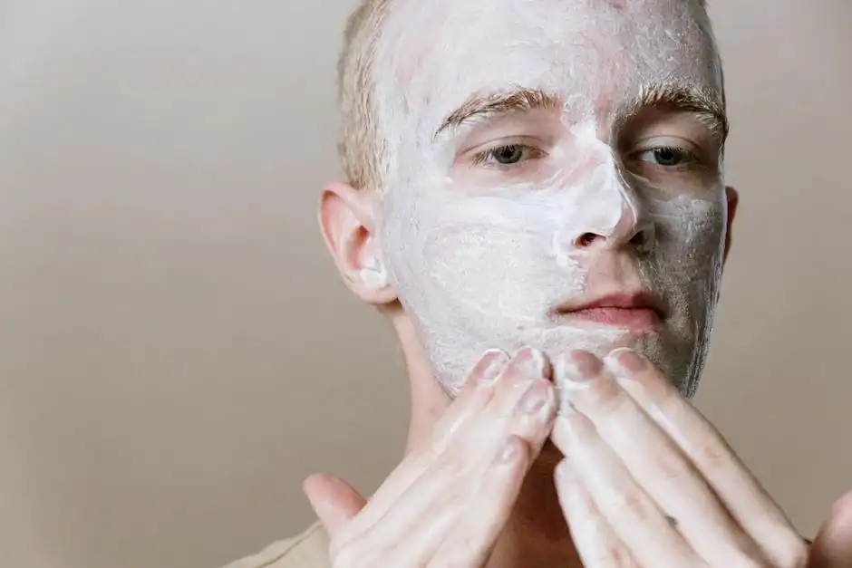 Man applying facial cleanser during skincare treatment at Dr Refresh Med Spa, West Hollywood.